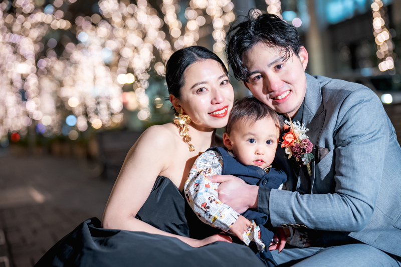 韓国ドレスで家族フォト