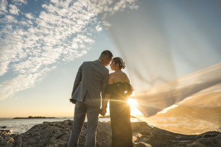 ブラックドレスで城ヶ島前撮り撮影