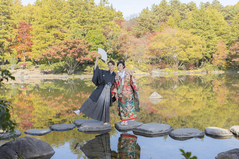 池の辺でワンショット