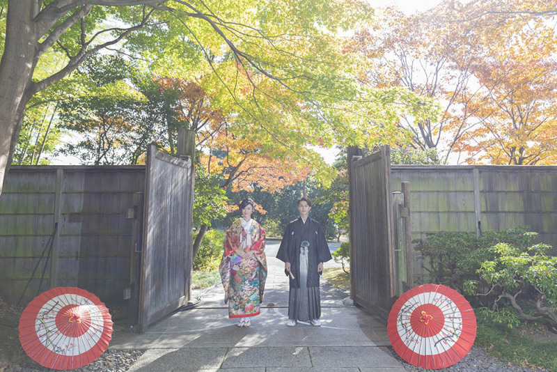 和傘を使用しての撮影