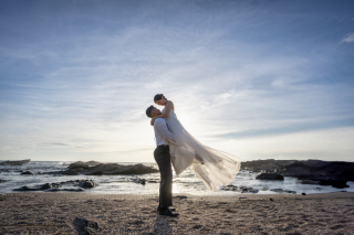 プラン内のドレスで城ヶ島ロケ