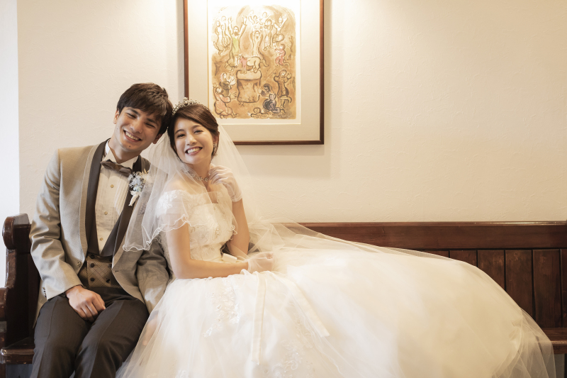 教会のロビーでも