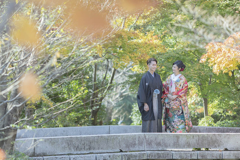 平日 昭和記念公園で和装ロケーション 全データ(100カット以上) オープニング映像 ウエルカムボードなど選べる写真アイテム付き