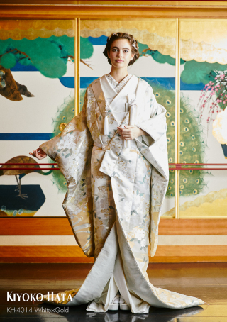 色打掛（KIYOKO HATA/KH-4014白×GD)
