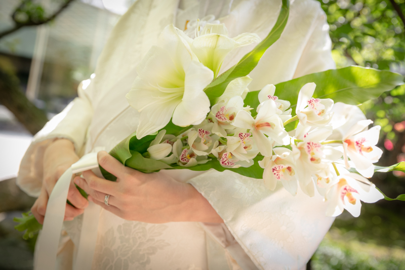 和装でブーケ