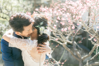 梅とドレスと天満宮と。