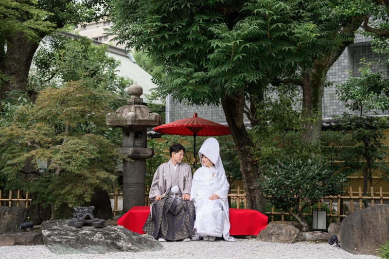 お二人で日本庭園での撮影