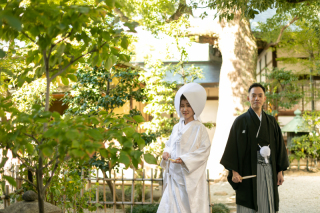 木々の緑が美しい中庭