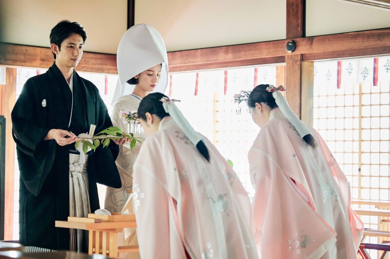 国の登録有形文化財「梅花殿」で撮る貴重な一枚