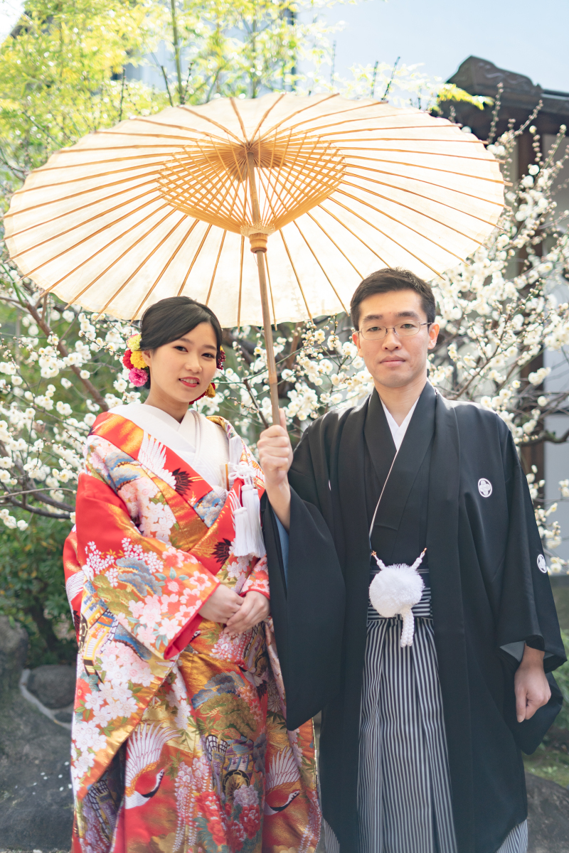 国の登録有形文化財の神殿「梅花殿」で撮れる!挙式フォト&日本庭園フォトプラン【色打掛+アルバム付き】