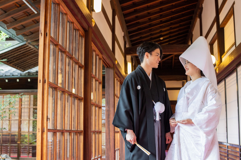 日本庭園フォトプラン【白無垢+綿帽子】~通常は白無垢+洋髪の所、白無垢+綿帽子での撮影プランです!~