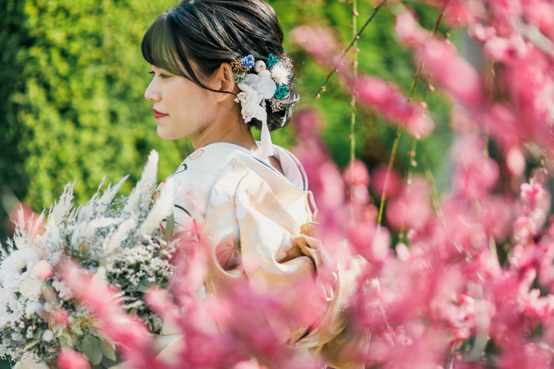 【こだわりフォトプラン】「梅花殿」挙式フォト&日本庭園&境内・周辺ロケーションフォト【引き振袖+アルバム付き】