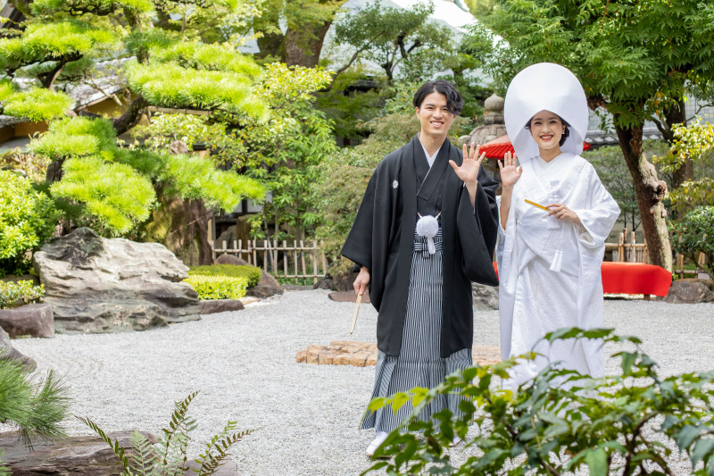 日本庭園フォトプラン【白無垢+綿帽子】~通常は白無垢+洋髪の所、白無垢+綿帽子での撮影プランです!~