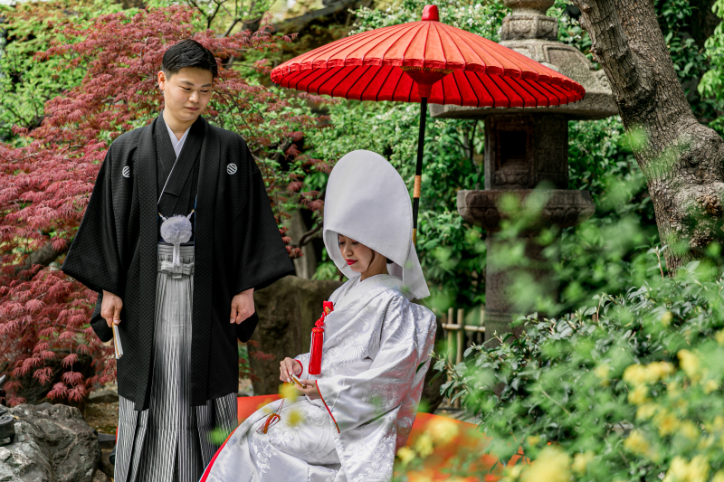 日本庭園フォトプラン【白無垢+綿帽子+アルバム付き】~白無垢+綿帽子にグレードUP+アルバム付きのプラン!~