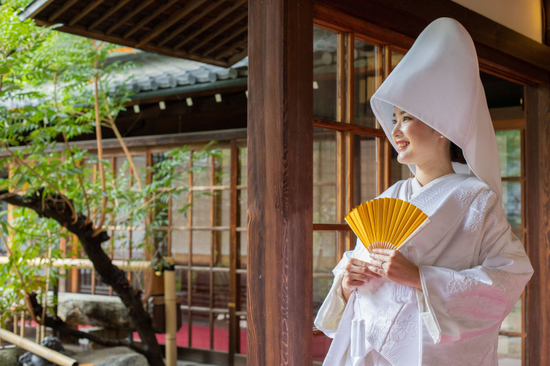 日本庭園フォトプラン【白無垢+綿帽子】~通常は白無垢+洋髪の所、白無垢+綿帽子での撮影プランです!~