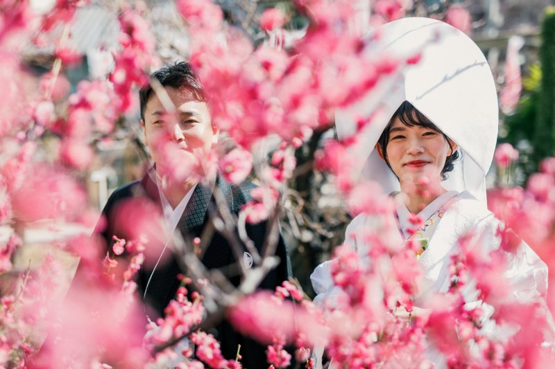 日本庭園フォトプラン【白無垢+綿帽子】~通常は白無垢+洋髪の所、白無垢+綿帽子での撮影プランです!~