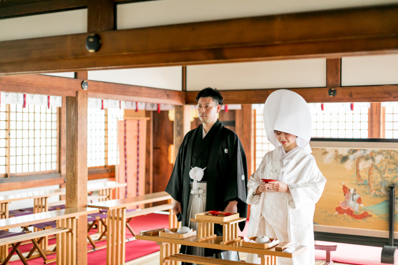 【こだわりフォトプラン】「梅花殿」挙式フォト&日本庭園&境内・周辺ロケーションフォト【白無垢+綿帽子】