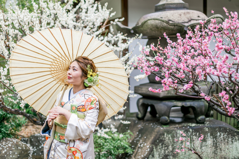 【こだわりフォトプラン】「梅花殿」挙式フォト&日本庭園&境内・周辺ロケーションフォト【引き振袖】