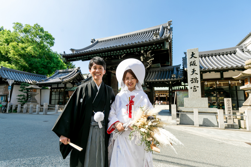 【衣裳こだわり+アルバム付きプラン】国の登録有形文化財の神殿「梅花殿」挙式フォト&日本庭園フォト【白無垢+色打掛】