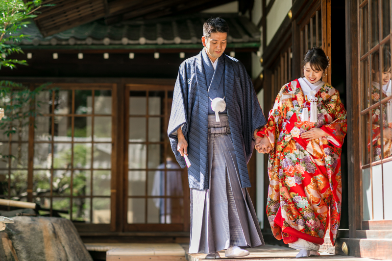 【衣裳こだわりプラン】日本庭園フォトプラン・白無垢+色打掛 ~白無垢も色打掛も、どちらもお写真を残したい方に~