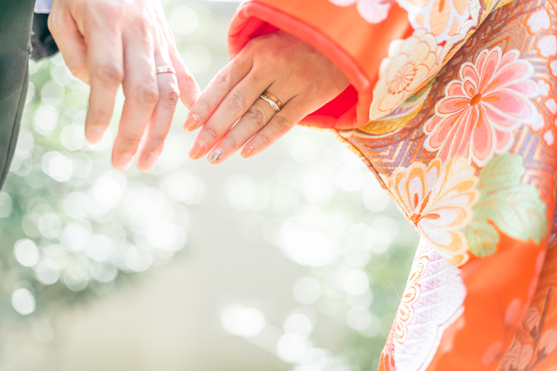 【衣装グレードUP!】日本庭園フォト【色打掛】プラン~通常のお衣装は白無垢の所、色打掛で中庭の撮影を!~