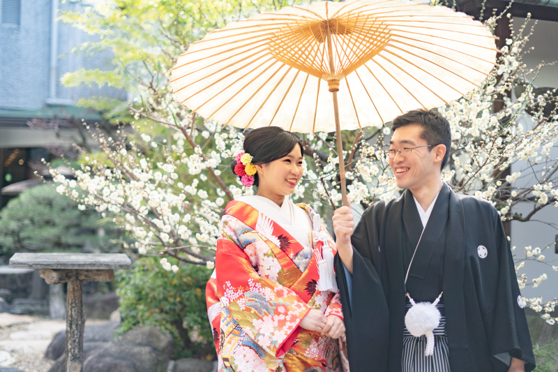 国の登録有形文化財の神殿「梅花殿」で撮れる!挙式フォト&日本庭園フォトプラン【色打掛+アルバム付き】