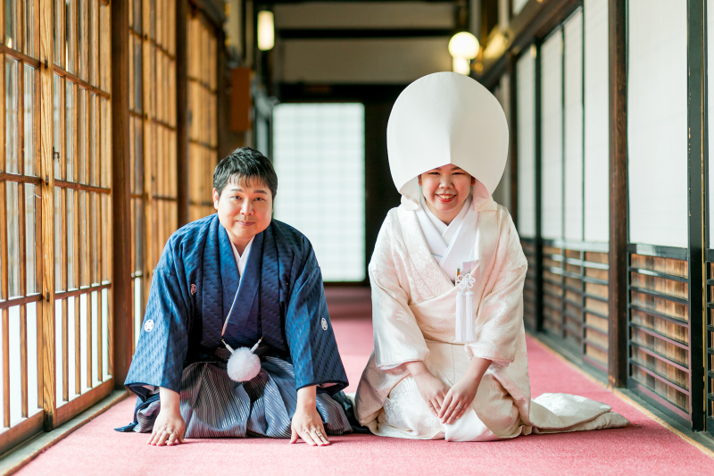 【衣装こだわりプラン】国の登録有形文化財の神殿「梅花殿」挙式フォト&日本庭園フォト【白無垢+色打掛】