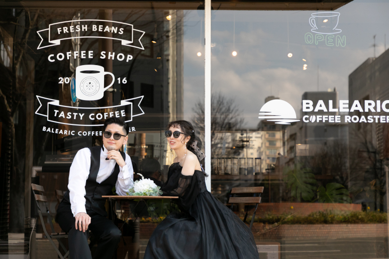 カフェ前撮影♪