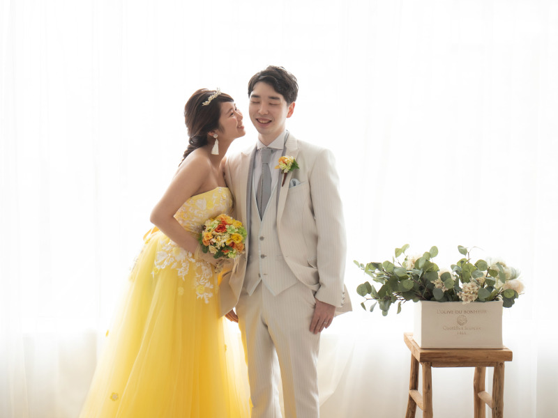 ドレスチェンジでカジュアルな撮影へ