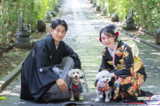 和装でペット撮影☆なんと抱っこ撮影も可！！
