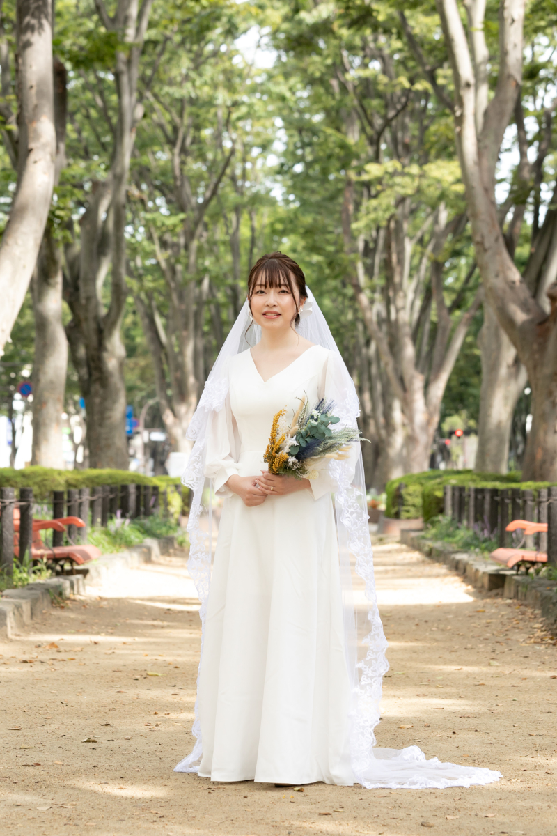 ロングベールを身にまとって