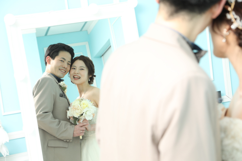 メイクルームの鏡も撮影アイテム