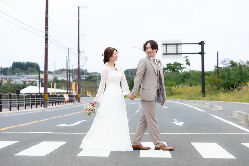 車を降りて砂浜へ