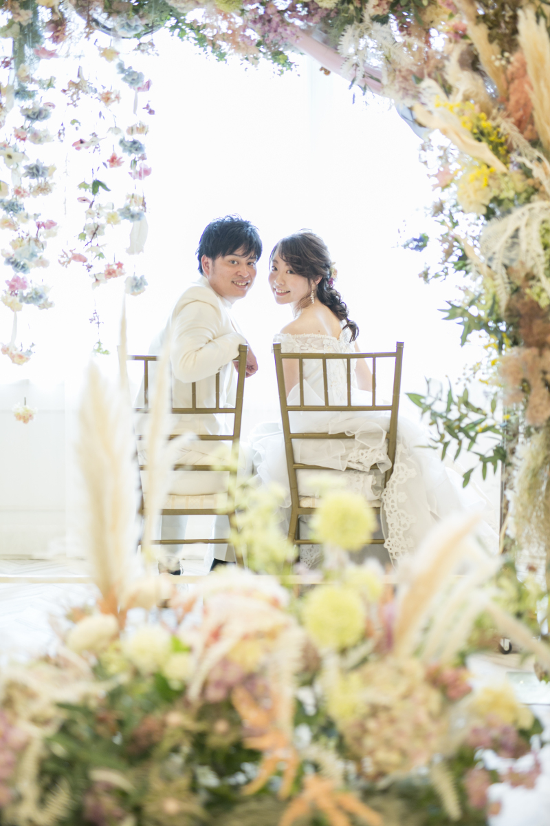 お花に囲まれて