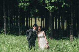 森林×ウエディングドレス
