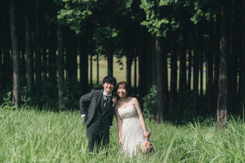 森林×ウエディングドレス
