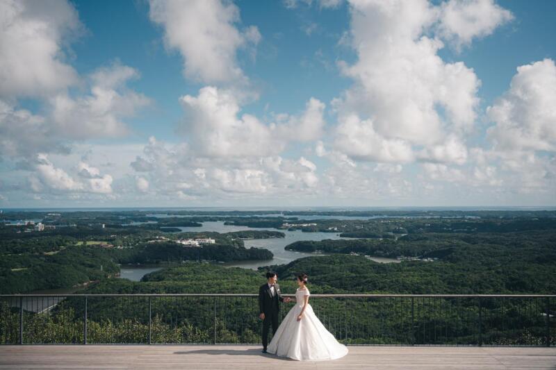 自然をバックに