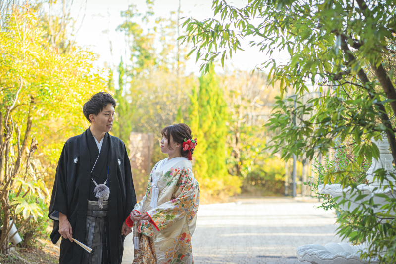 敷地内の緑溢れる外観スペース撮影