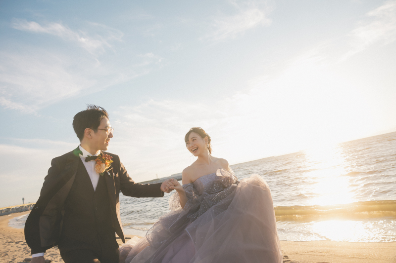 サンセットビーチでの１枚
２人で「わーーっ！」って叫びながら撮影しました
青春ですね・・・