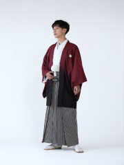 白紋服×臙脂羽織に黒白袴