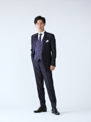 ネイビーショールカラータキシード