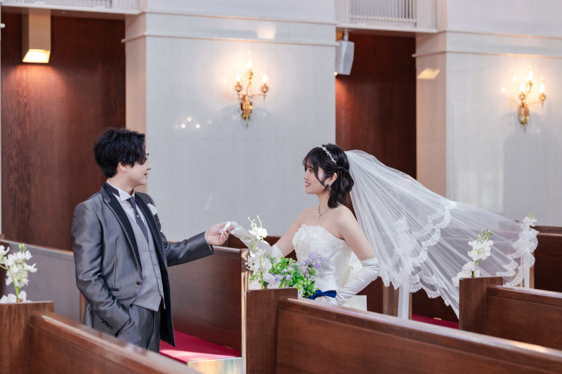 ベールをフワッと♥