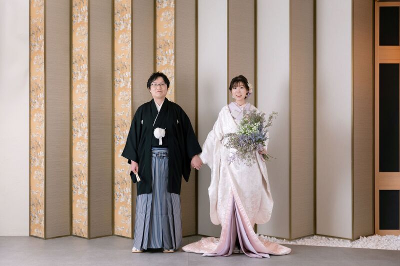 ブーケと掛下で色を揃えて♡