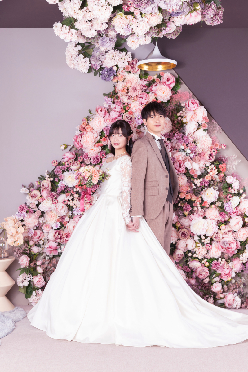 お花の背景にチェンジ!