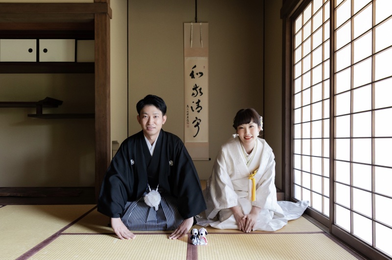 松聲閣での正座ショット！