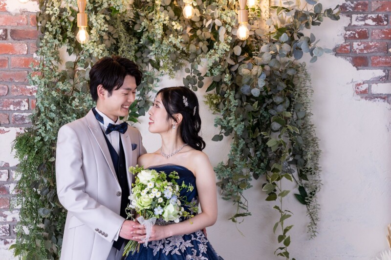 一緒にブーケを持って...