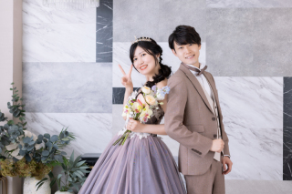 ご自前の生花ブーケで撮影