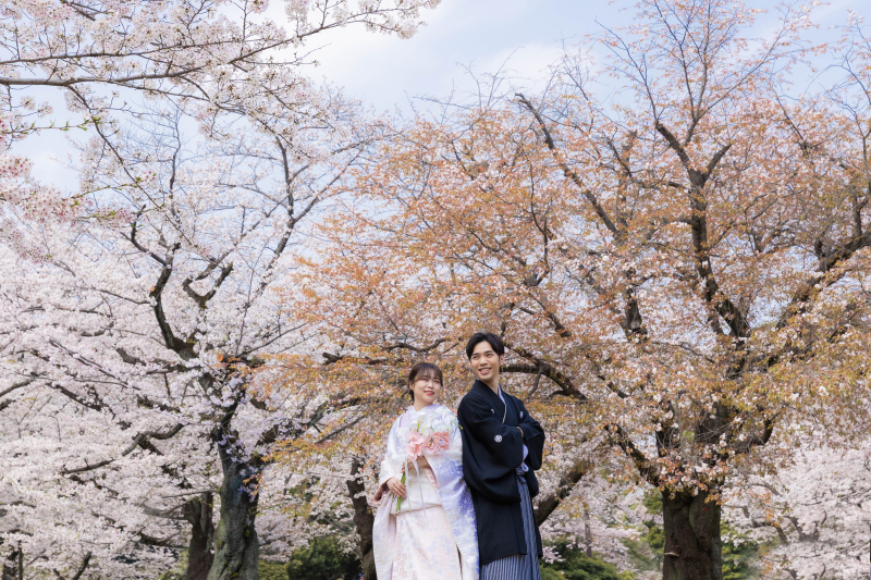 一面の桜と!