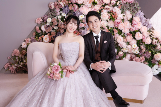 笑顔が素敵なおふたりのウェディングフォト♡