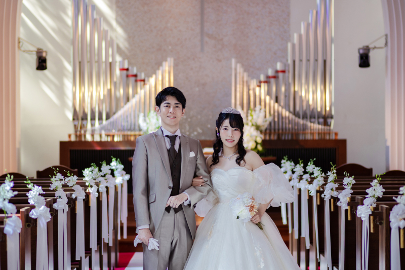 チャペルから撮影スタート!